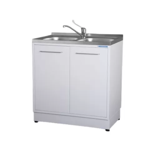 Стол лабораторный с мойкой Белмедматериалы ТМ02 (оцинкованный металл)