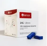 Ланцет Qlance Универсал 21G 1,8мм Синий