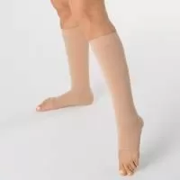 Гольфы компрессионные Evolution ТК.910 унисекс 1 класс компрессии с открытым носком цвет бежевый