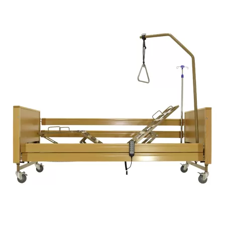 Кровать электрическая MED-MOS YG-1 ЛДСП светлое дерево с металлическими ламелями и регулировкой высоты