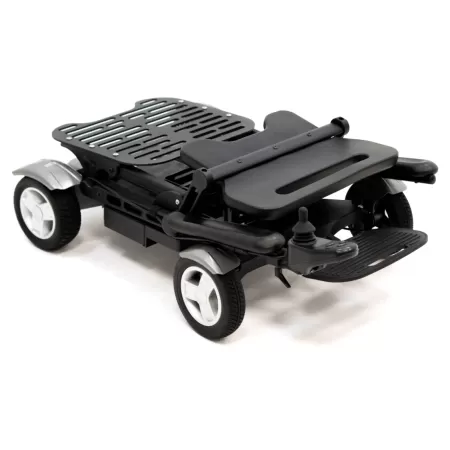 Кресло-коляска с электроприводом MET Compact Pro 4WS, артикул 20018, складная, с анатомическим сиденьем и системой подруливания задних колес