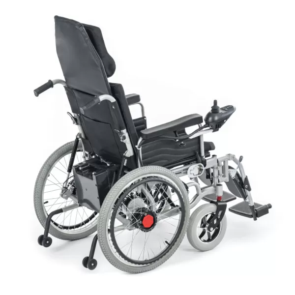 Кресло-коляска с электроприводом MET COMFORT 42, артикул 20504, складная, с регулировкой угла наклона спинки и подножек