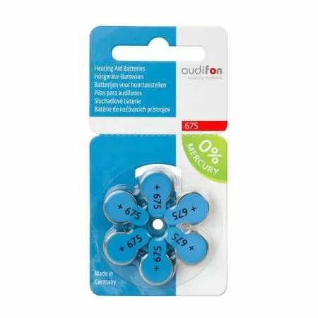 Батарейка для слуховых аппаратов Audifon тип 675 (6 шт, блистер)