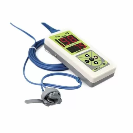 Пульсоксиметр портативный МЕДПЛАНТ Окситест-1 с сетевым адаптером, взрослым датчиком и детским датчиком-манжетой, артикул 918