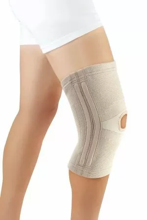 Бандаж на коленный сустав Orliman TN-211 эластичный с боковыми вставками, бежевый 
