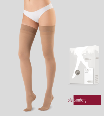 Чулки компрессионные OFA BAMBERG Classic унисекс 2 класс компрессии с закрытым носком и гладкой резинкой цвет бежевый 