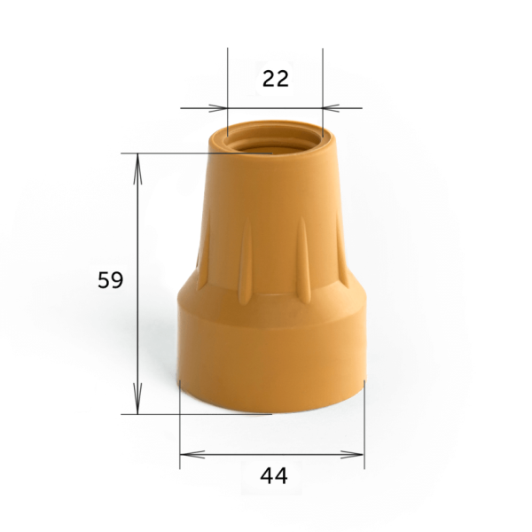 Насадка на костыли Barry Viva 22/T, 22мм, бежевая