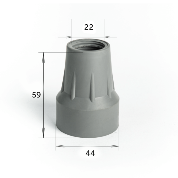 Насадка на костыли Barry Viva 22/GR, 22мм, серая