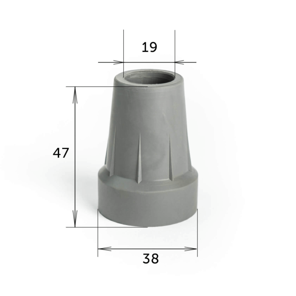 Насадка на костыли Barry Viva 19/GR, 19мм, серая